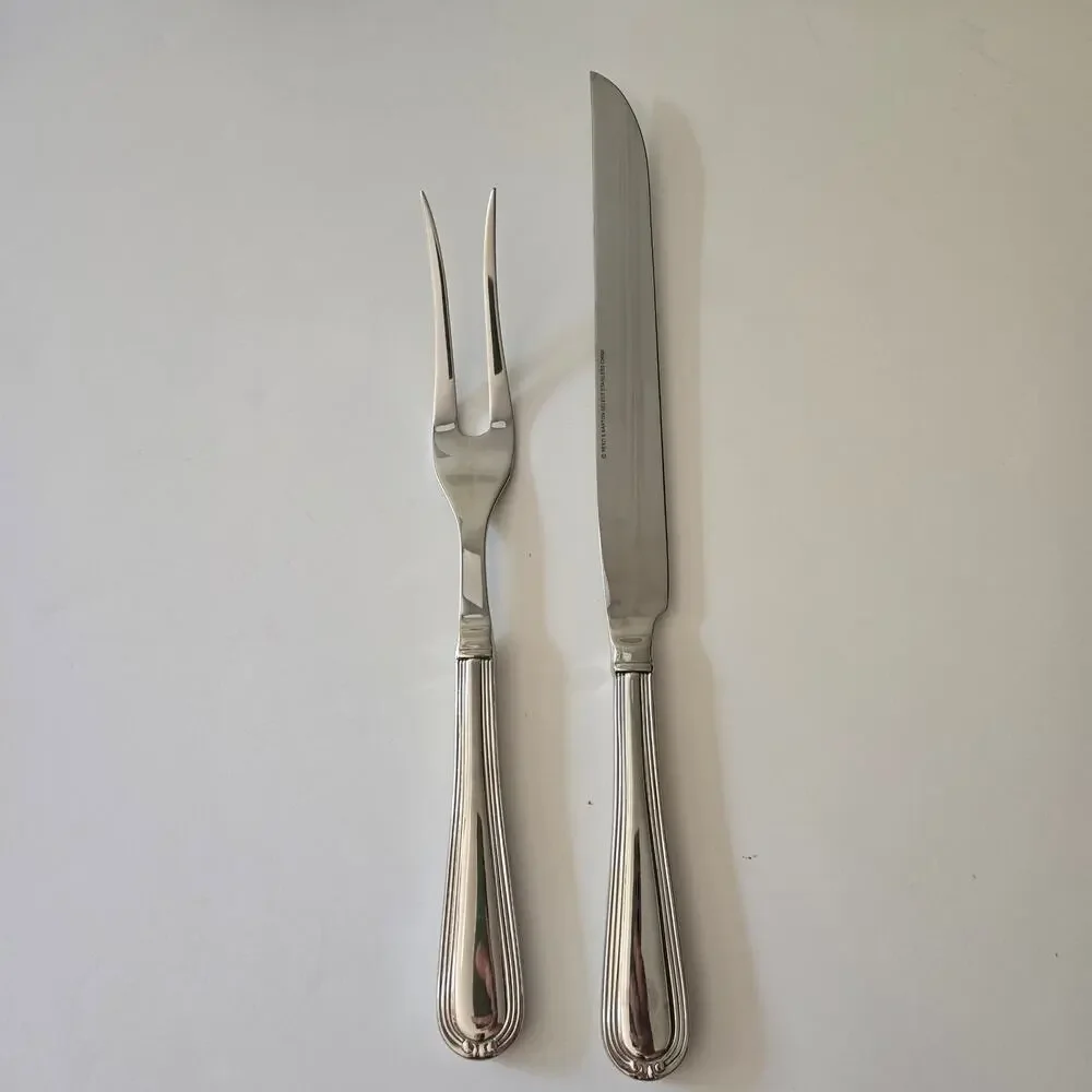 Reed & Barton WOODBURY Large 2-Piece Roast Carving Set 18/10 Stainless